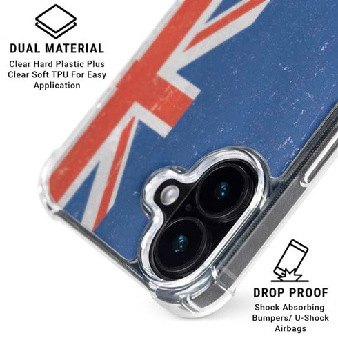 New Zealand Flag Distressed iPhone 17 Clear Case